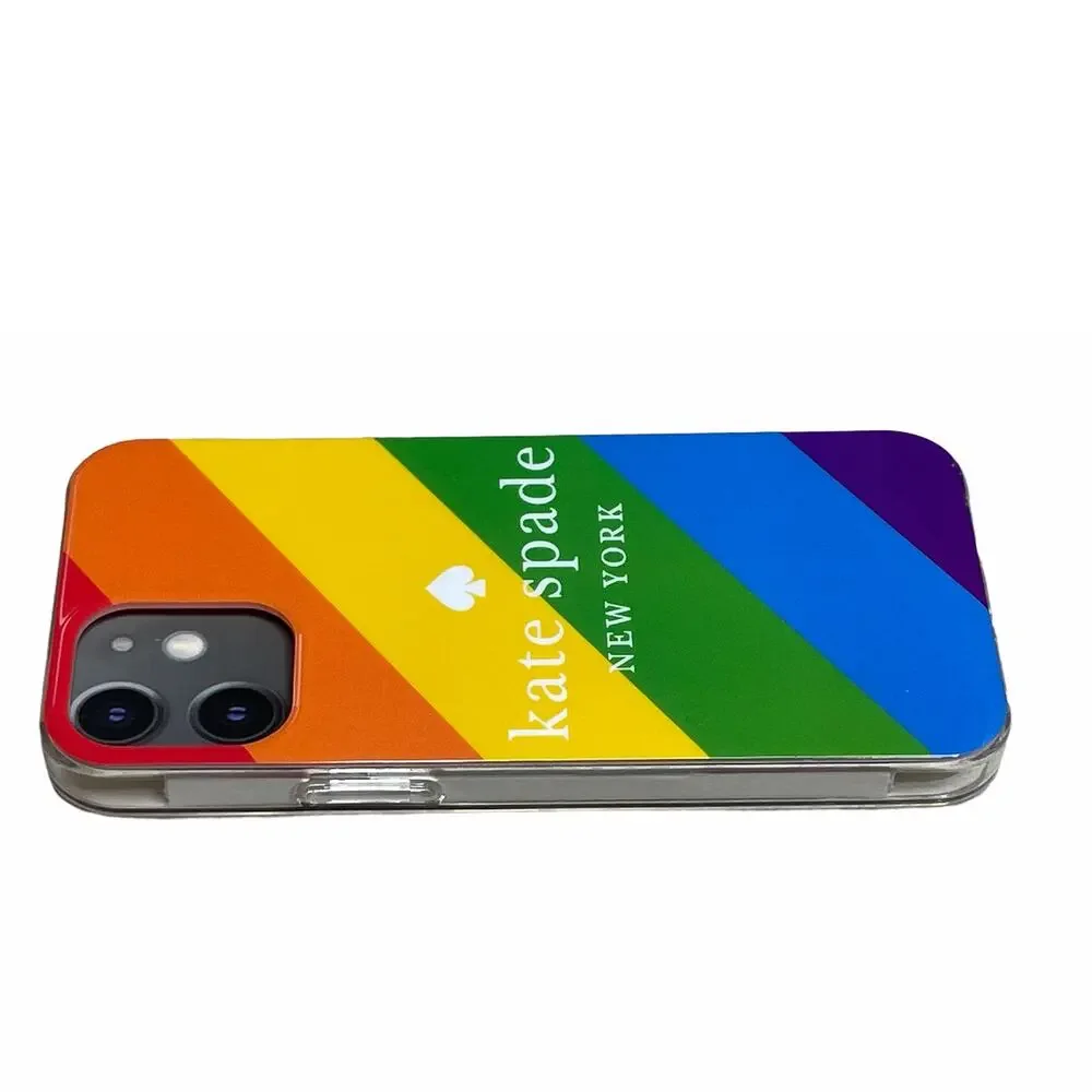 Kate Spade iphone 12 MINI phone case Rainbow multicolor new